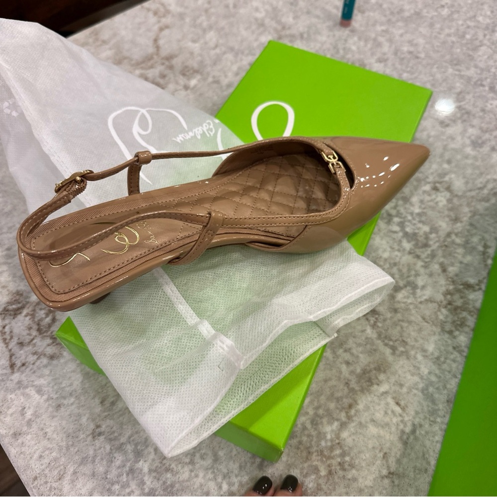 Sam Edelman Tan Pointed Slingback Heels